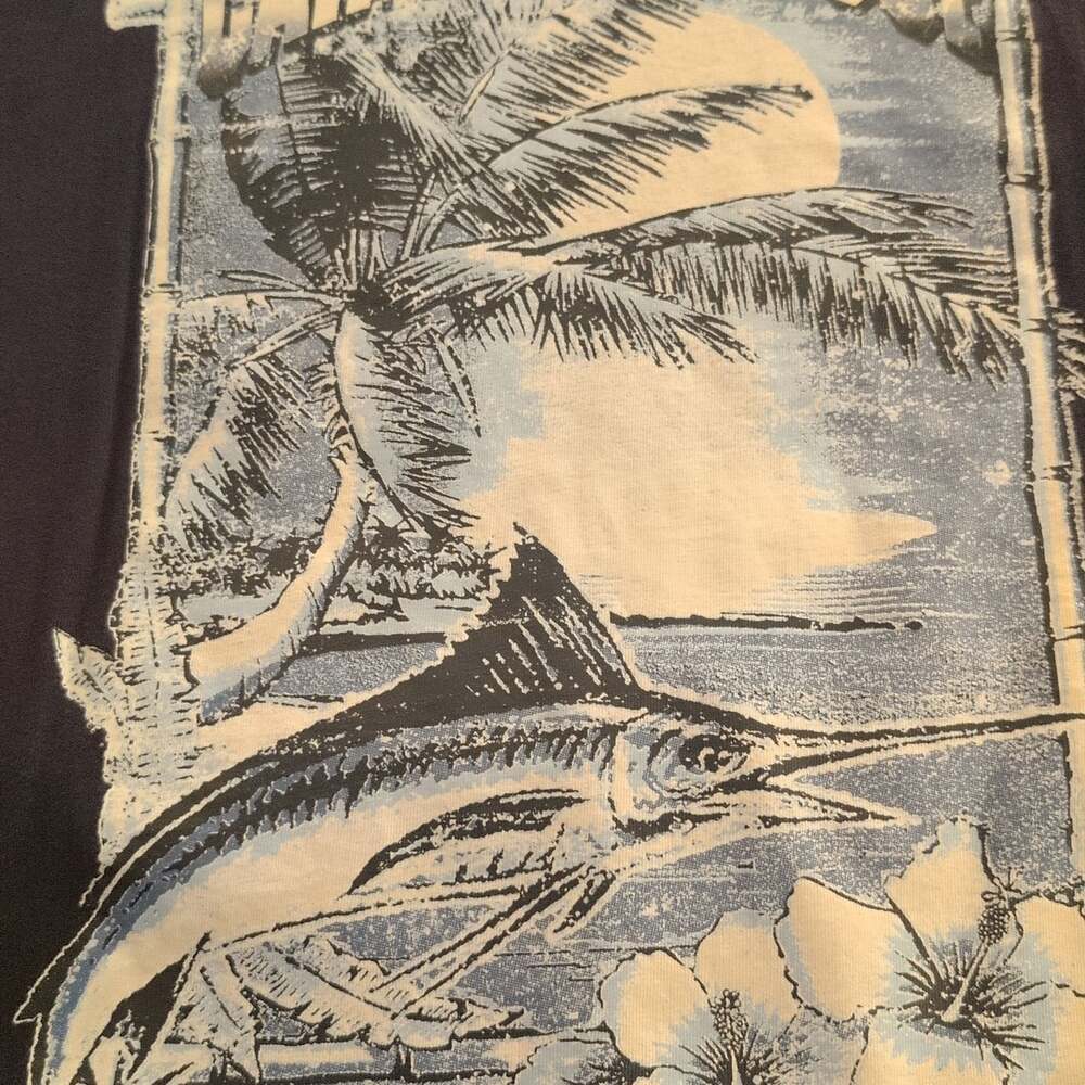 Caribbean Joe Island Supply Co. Blue Swordfish Fishing T-Shirt